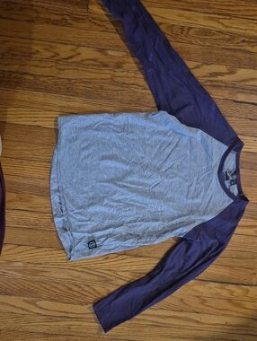 Wooly Doodle Gray Body with Purple Raglan Top